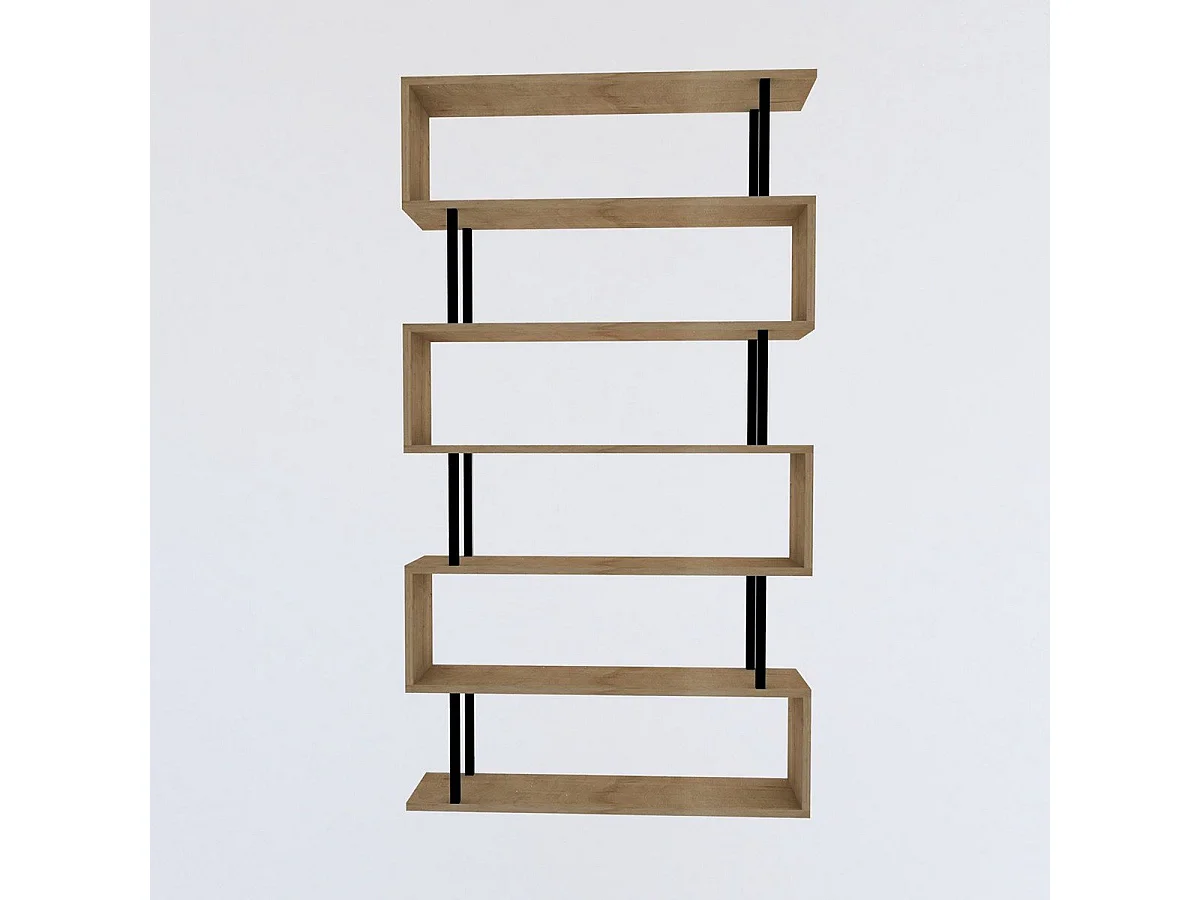 Etagère 7 tablettes décor chêne saphir L90 cm - Hector