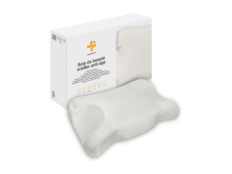 Oreiller Anti-Âge Anti-Rides en 100% Soie SOIE DE BEAUTE 58x37x11 - INPHYSIO