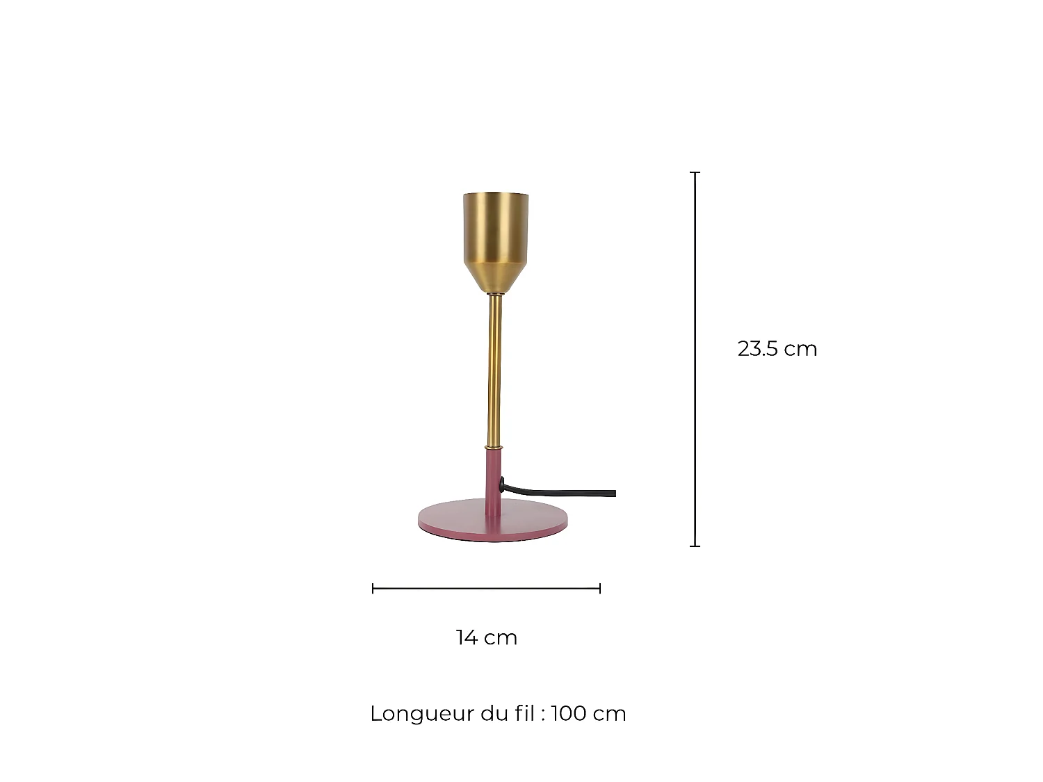 C-Création - Pied de lampe à poser en métal - Petit modèle - TIKY - Rose