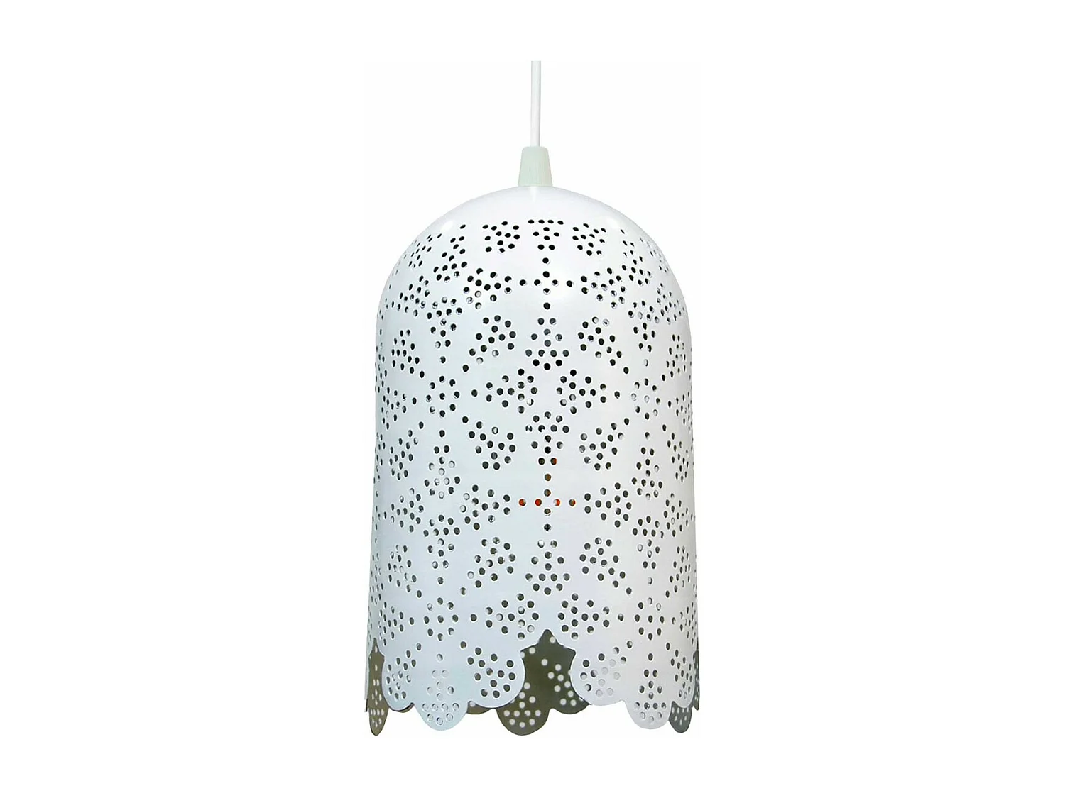 C-Création - Suspension abat-jour ajouré métal - SHAPUR - Blanc