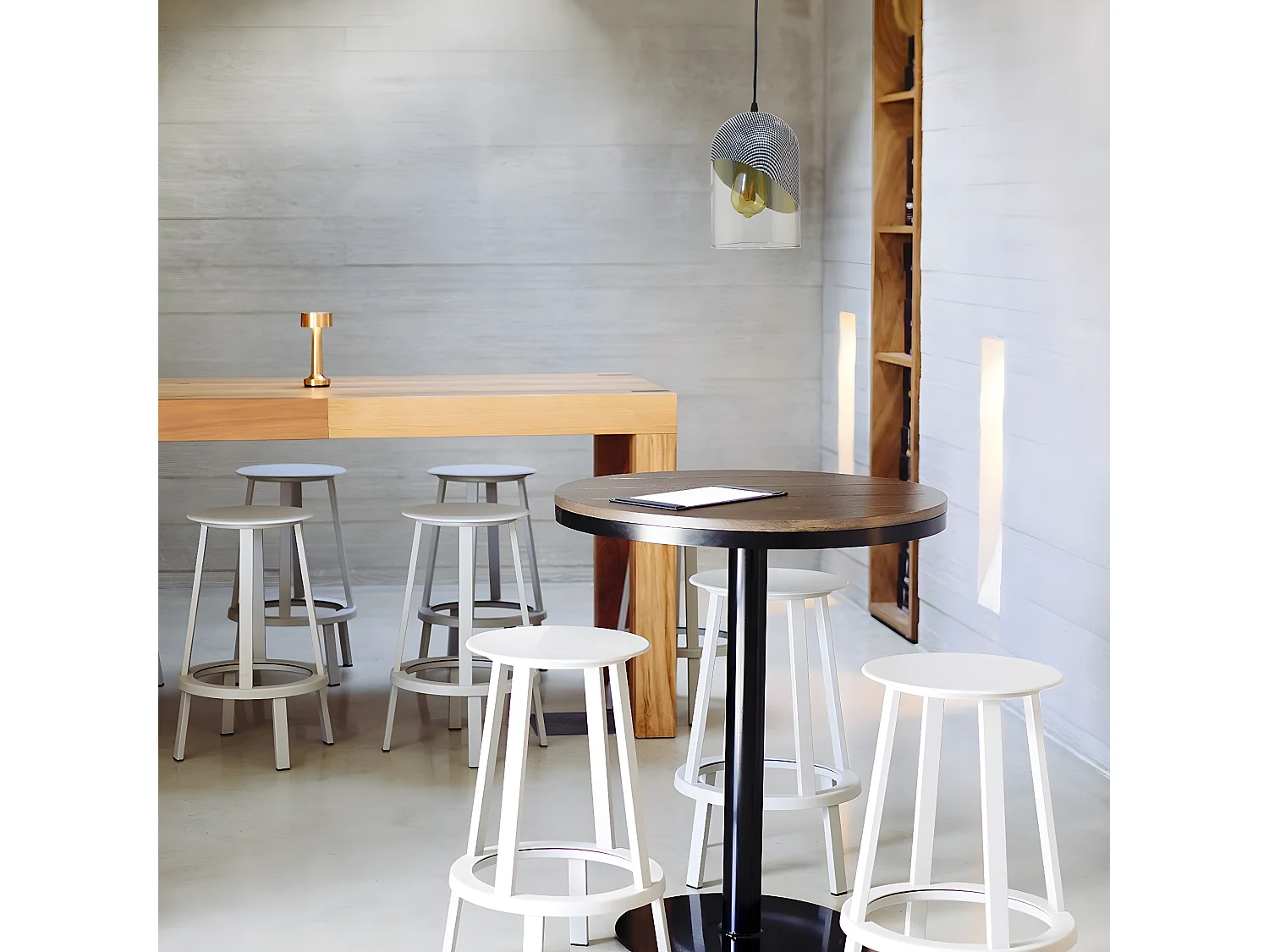 C-Création - Suspension cloche en verre peint - ZILA - Gris