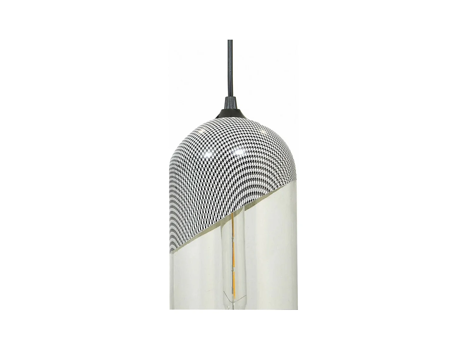C-Création - Suspension cloche en verre peint - ZILA - Gris