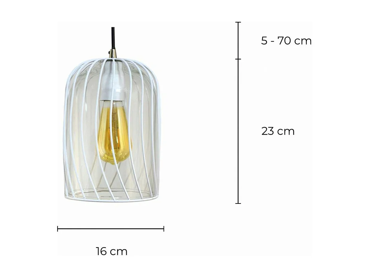 C-Création - Suspension en métal et verre - WIRTON - Blanc