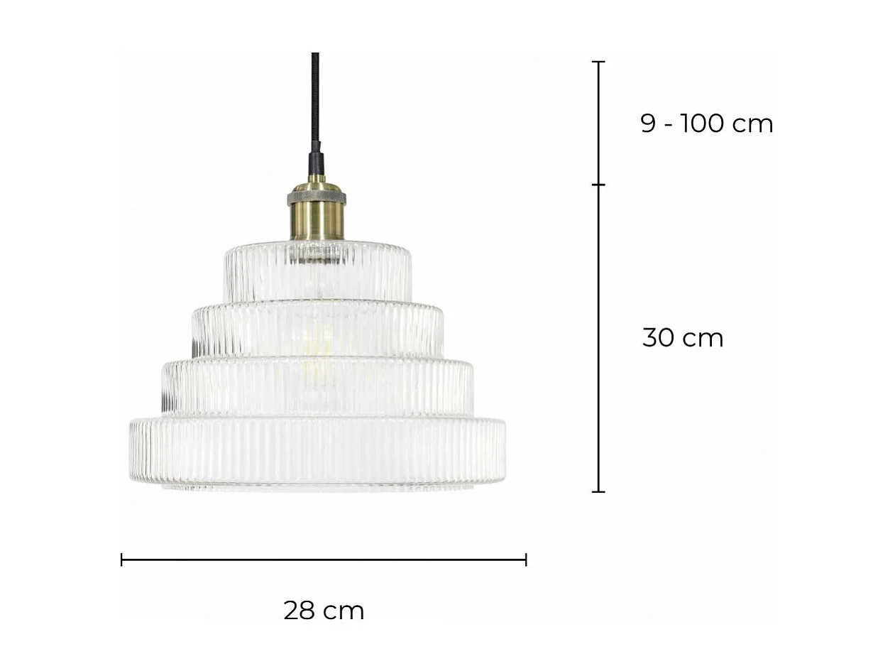 C-Création - Suspension en verre strié - CHALLE MM