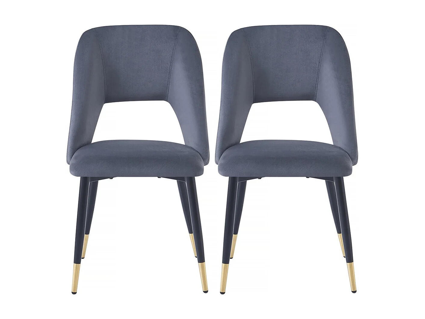 Stuhl aus Samt 2er-Set "Coralie" - Grau