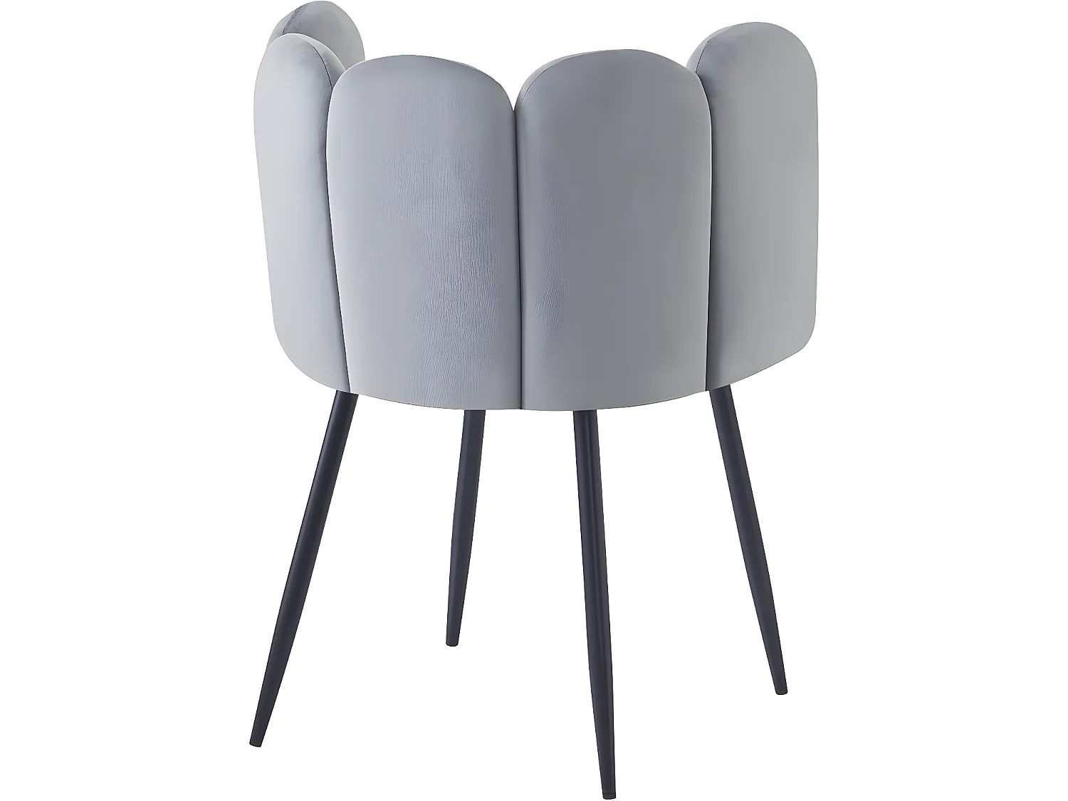 Set van 2 grijze "Capucine" fluwelen stoelen voor een elegante eetkamer
