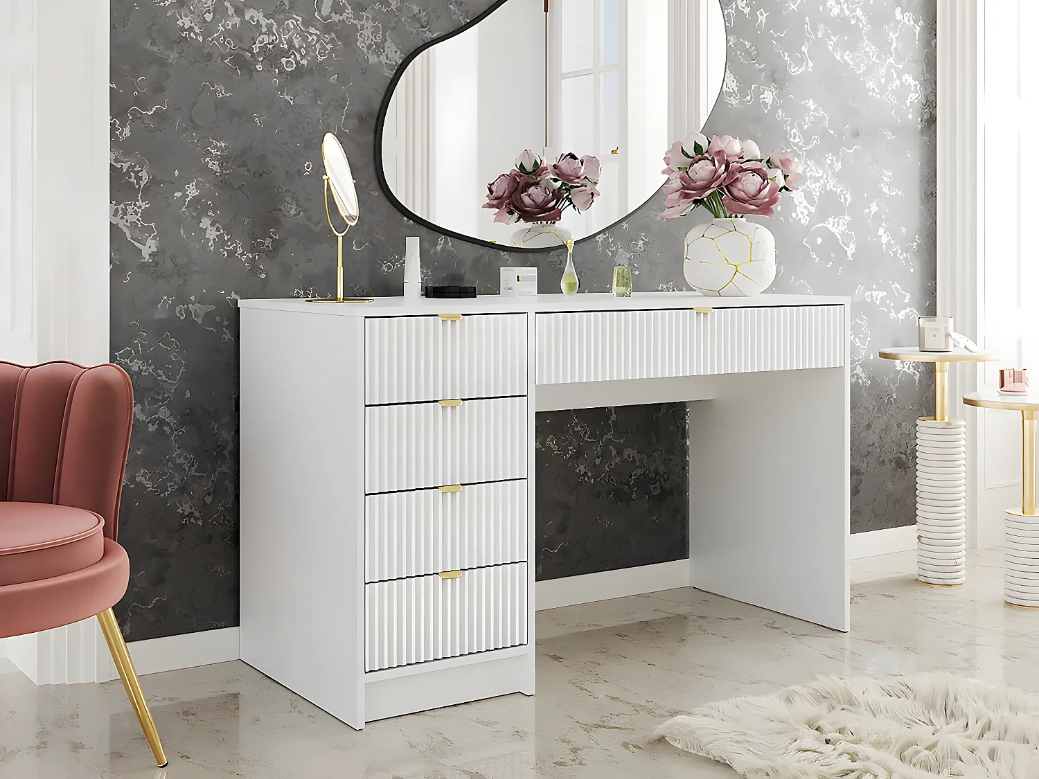 Bureau - "Tireno" -  120  x 76  x 55 cm - Blanc