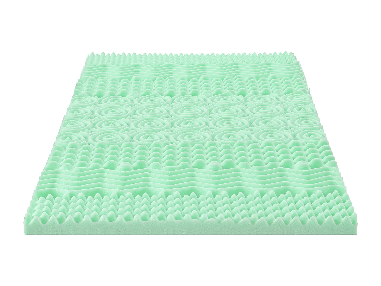 Surmatelas 140 x 190 cm mémoire de forme 7 zones aux extraits de thé vert ép.5cm - LESINI de NATUREA