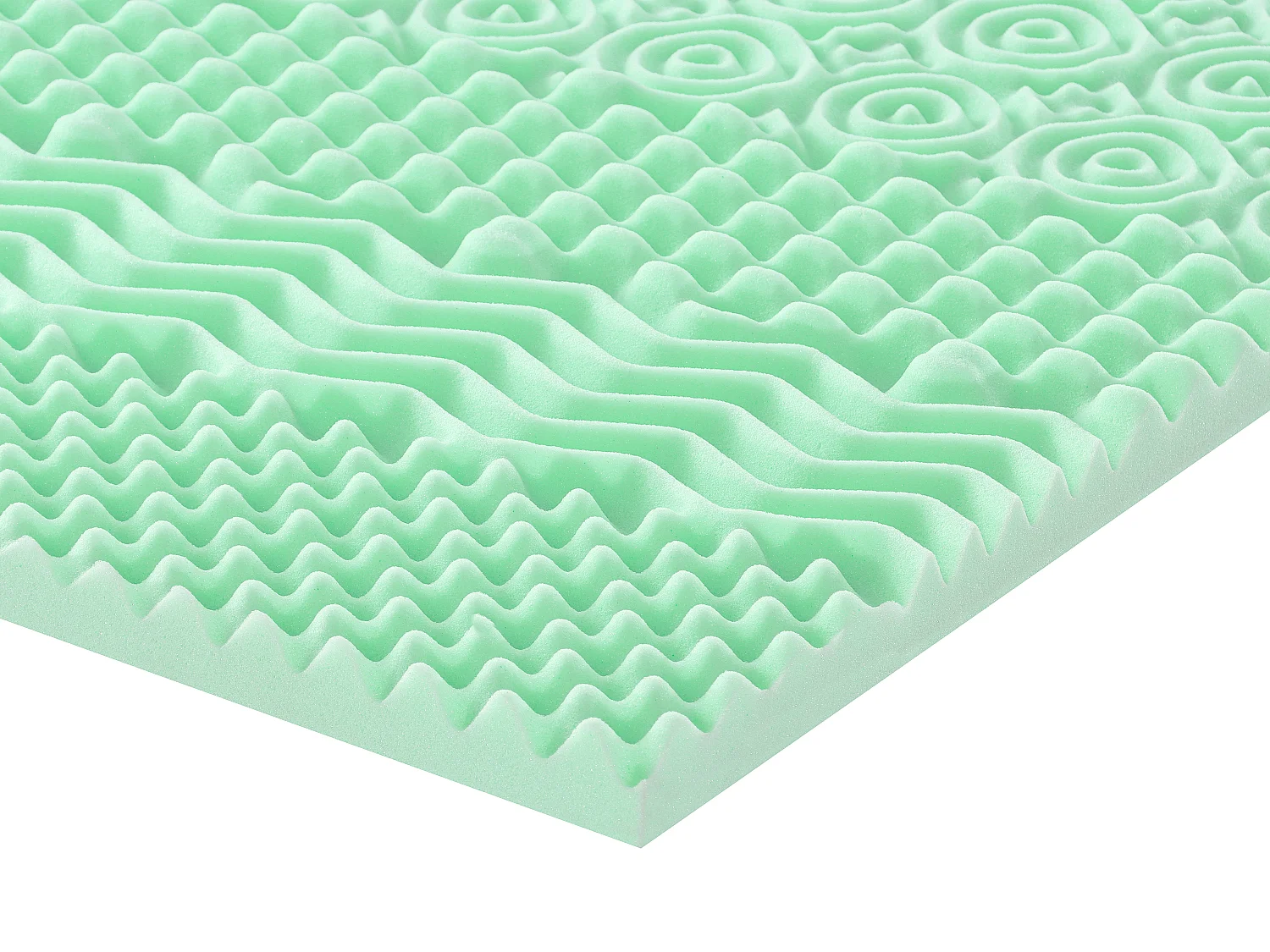 Surmatelas 140 x 190 cm mémoire de forme 7 zones aux extraits de thé vert ép.5cm - LESINI de NATUREA