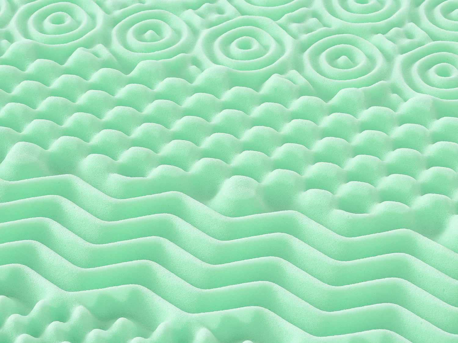 Surmatelas 180 x 200 cm mémoire de forme 7 zones aux extraits de thé vert ép.5cm - LESINI de NATUREA