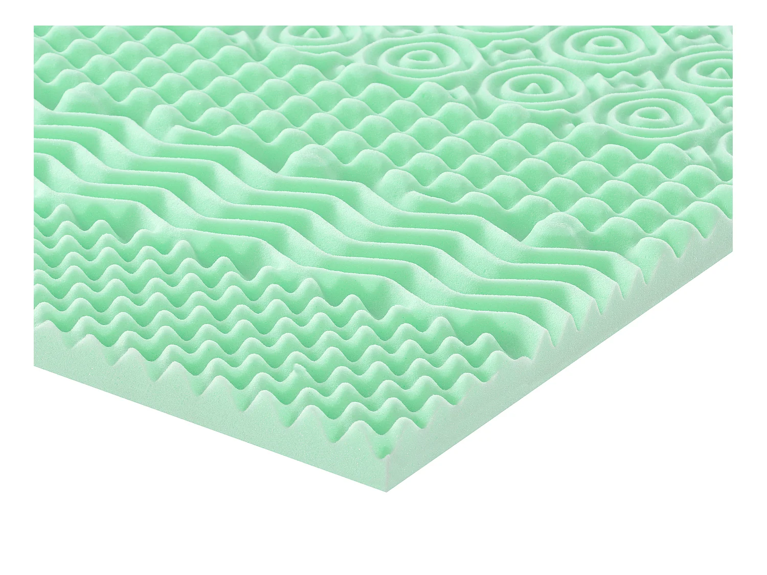 Tóper Topper de 180 x 200 cm de espuma viscoelástica con 7 zonas y extractos de té verde de 5 cm de grosor - LESINI de NATUREA