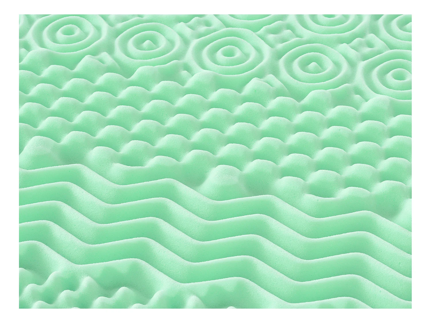 Tóper Topper de 180 x 200 cm de espuma viscoelástica con 7 zonas y extractos de té verde de 5 cm de grosor - LESINI de NATUREA
