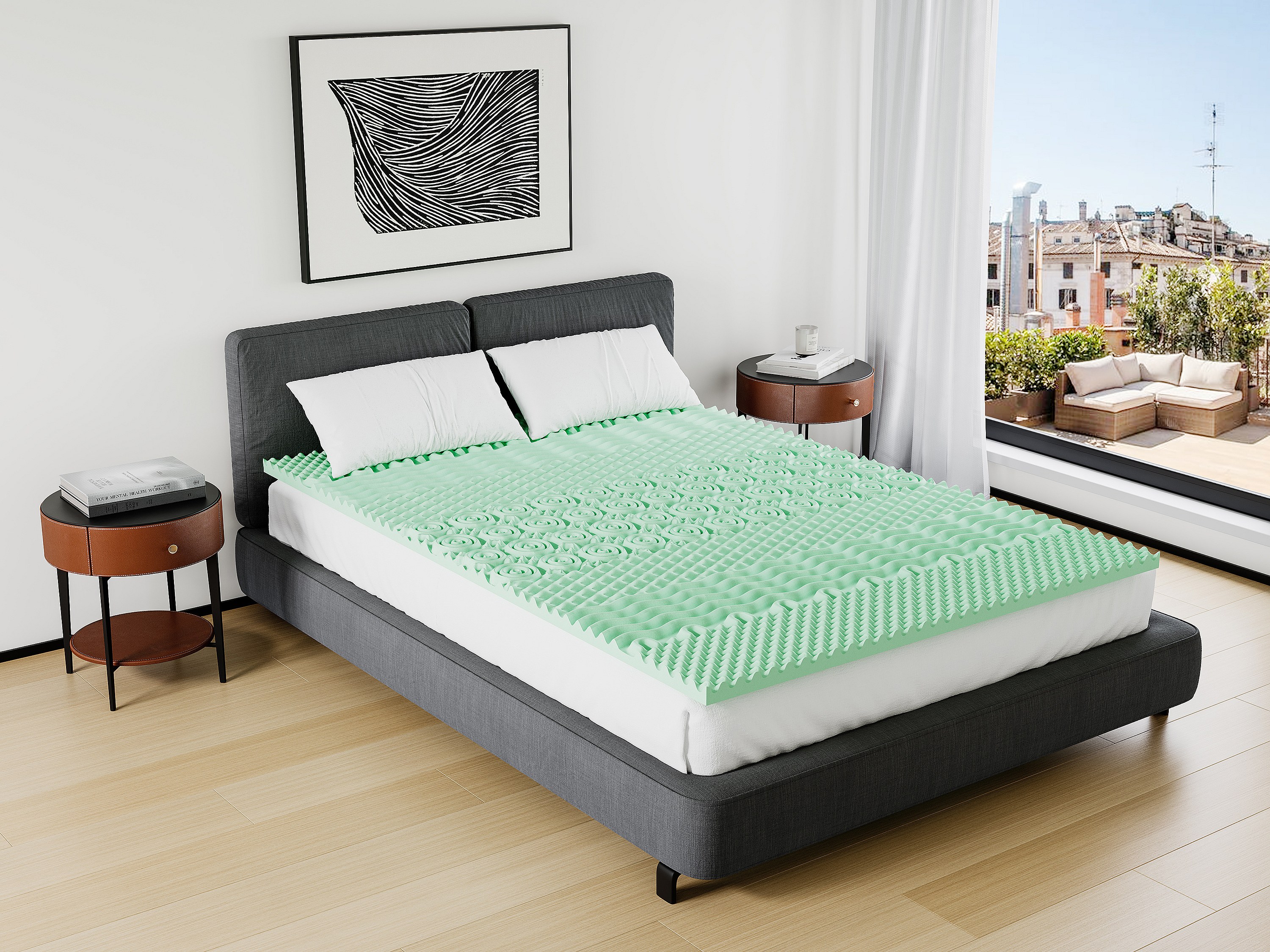 Surmatelas Mémoire De Forme 180x200 Cm, 7 Cm D'épaisseur - Certifié CertiPUR Et Oeko-Tex - Pour Lit, Canapé-lit, Sommier Tapissier