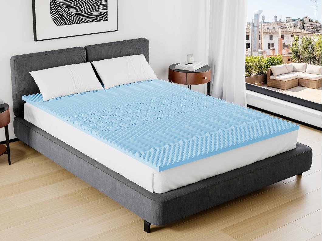 Tóper Topper de 140 x 190 cm de espuma viscoelástica 7 zonas refrescante de 5cm - VENARI de YSMÉE