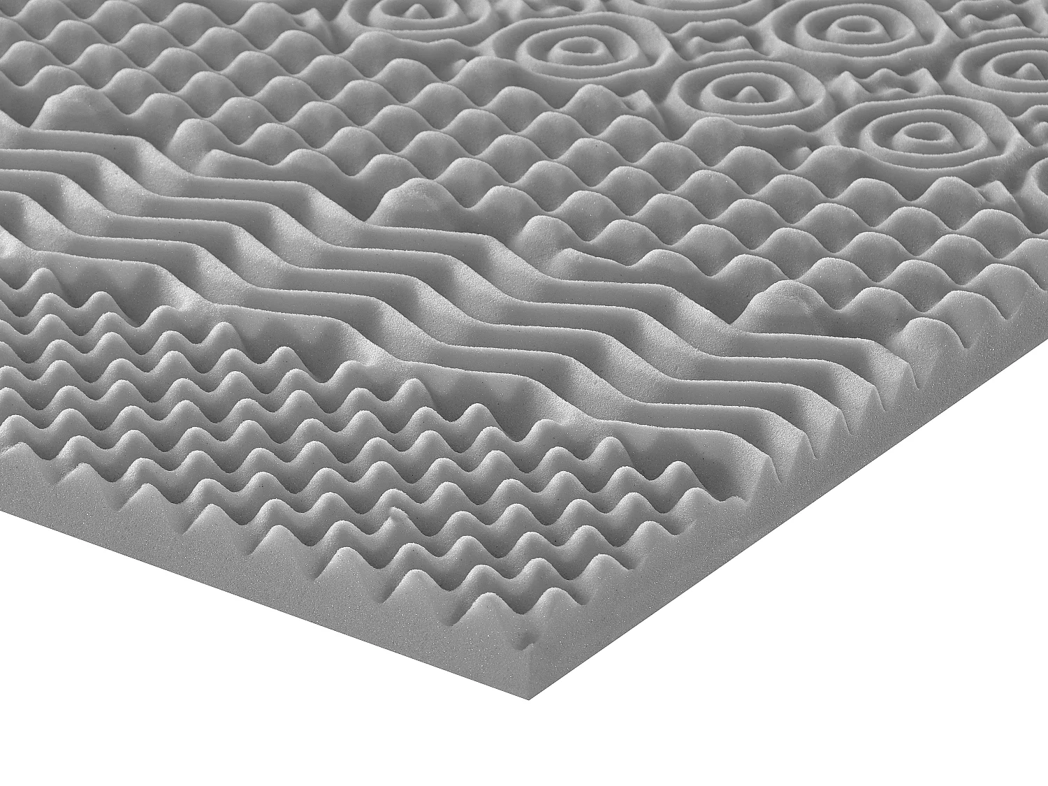 Overmadrass 140 x 190 cm med minneskum 7 soner med rensende trekull tykkelse 5cm - NISIDA fra NATUREA