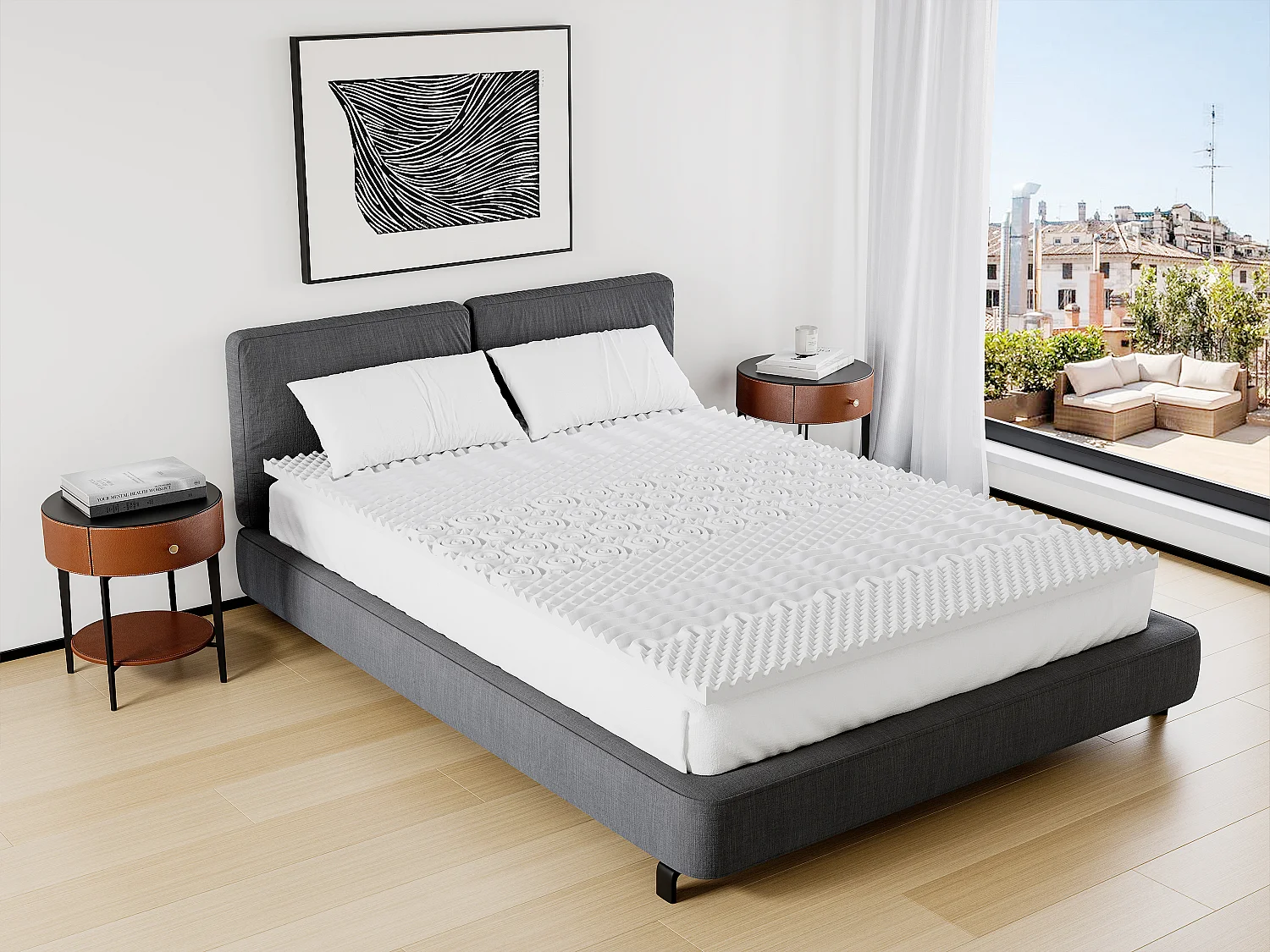 Surmatelas 160 x 200 cm mémoire de forme 7 zones ép.5cm - ARTISSA de YSMÉE