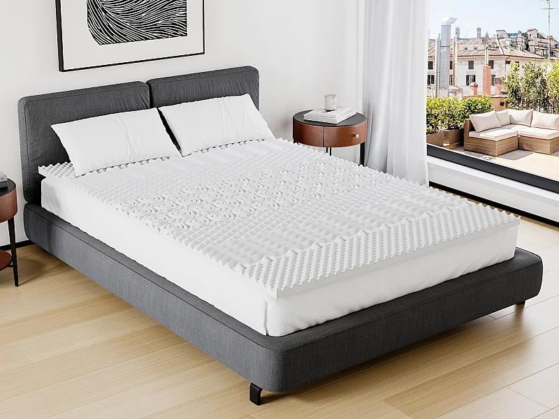 Surmatelas 160 x 200 cm mémoire de forme 7 zones ép.5cm - ARTISSA de YSMÉE