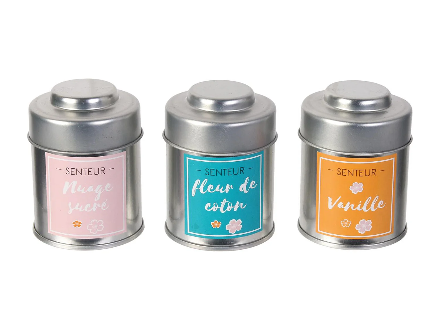 Coffret de 3 bougies parfumées vanille nuage sucré et de fleur de coton collection SWEET