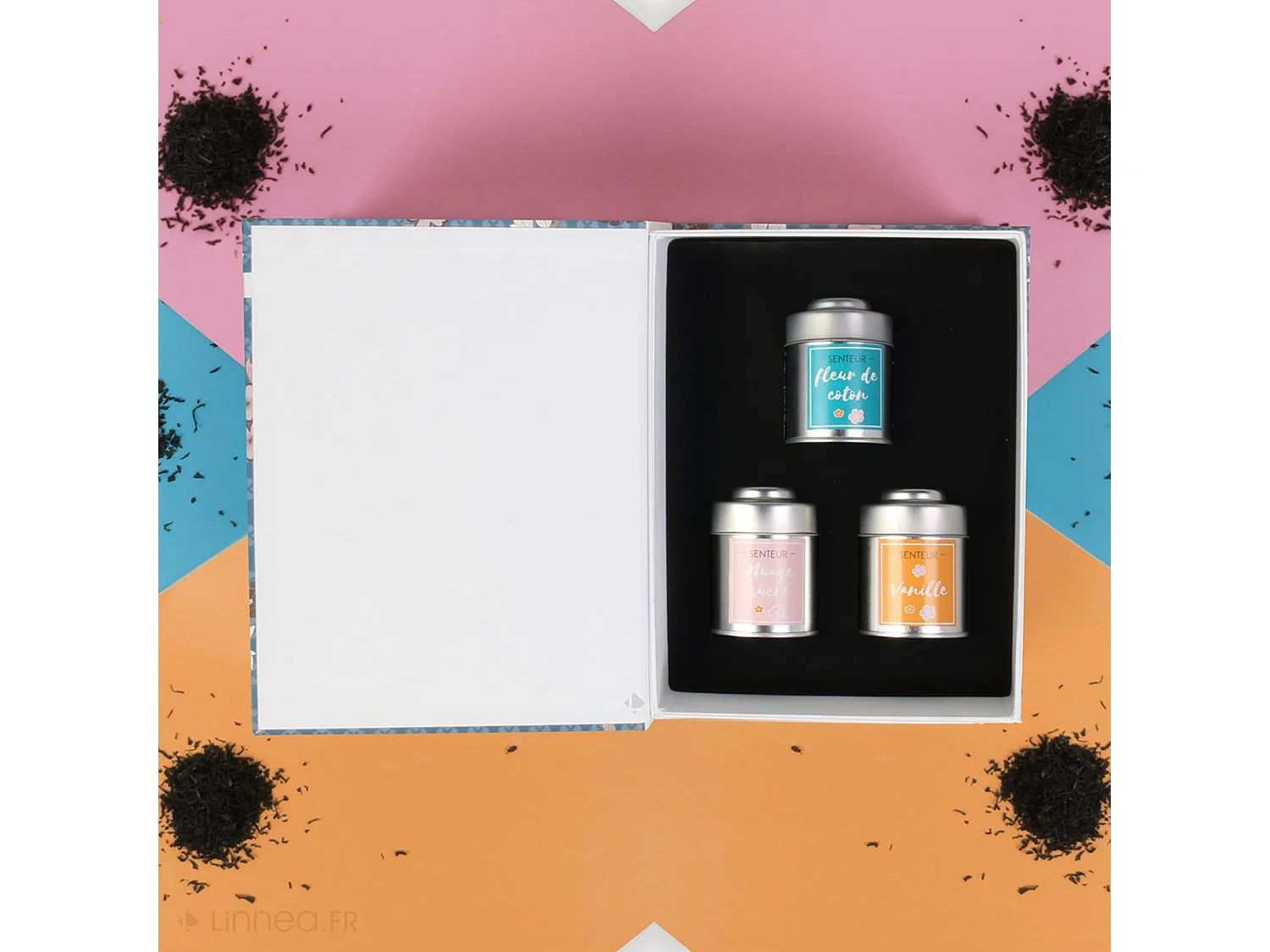 Coffret de 3 bougies parfumées vanille nuage sucré et de fleur de coton collection SWEET