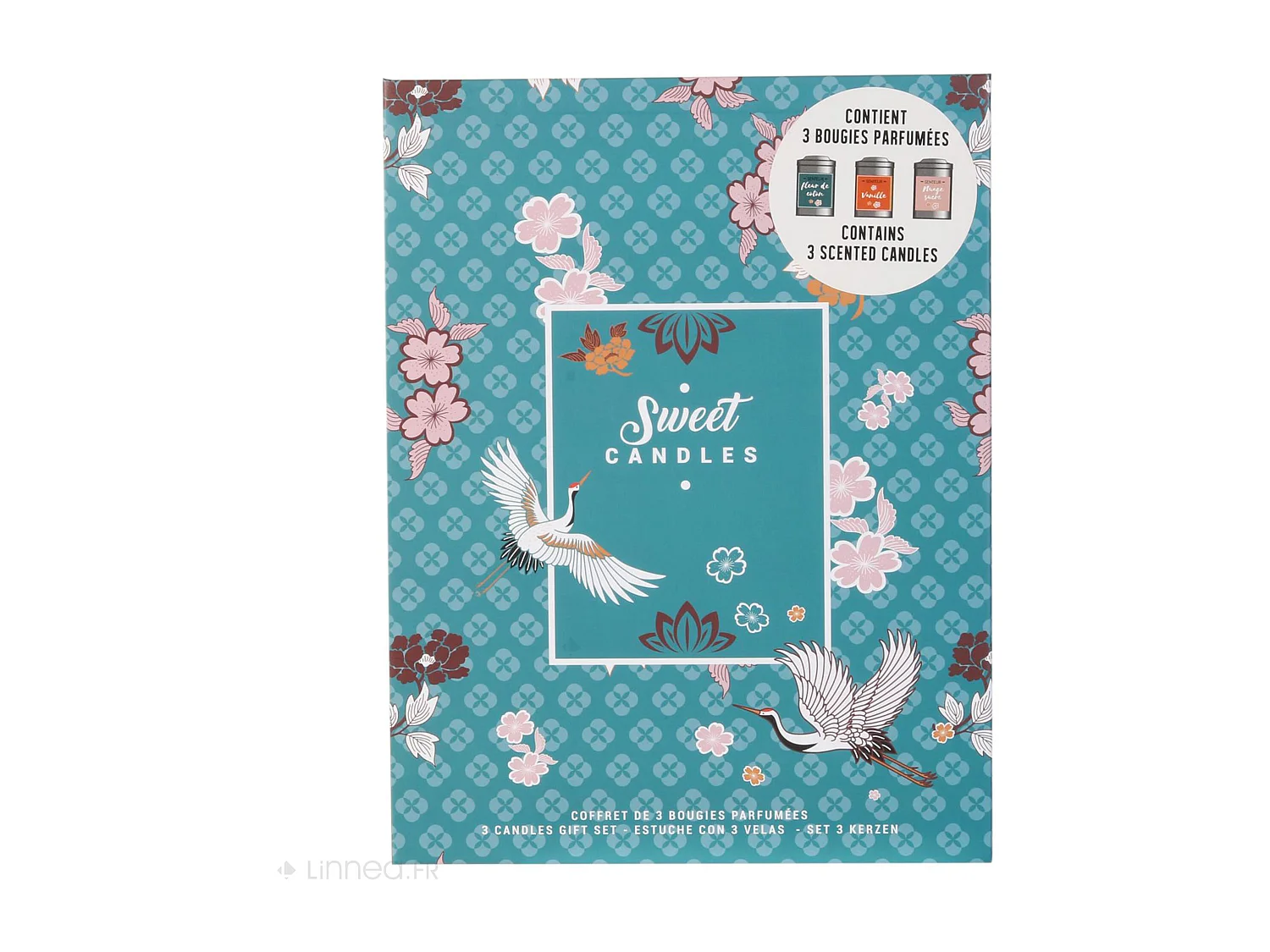 Coffret de 3 bougies parfumées vanille nuage sucré et de fleur de coton collection SWEET