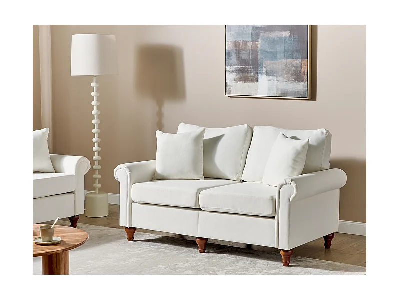 Sofa GINNERUP Stoff Cremeweiss 2-Sitzer