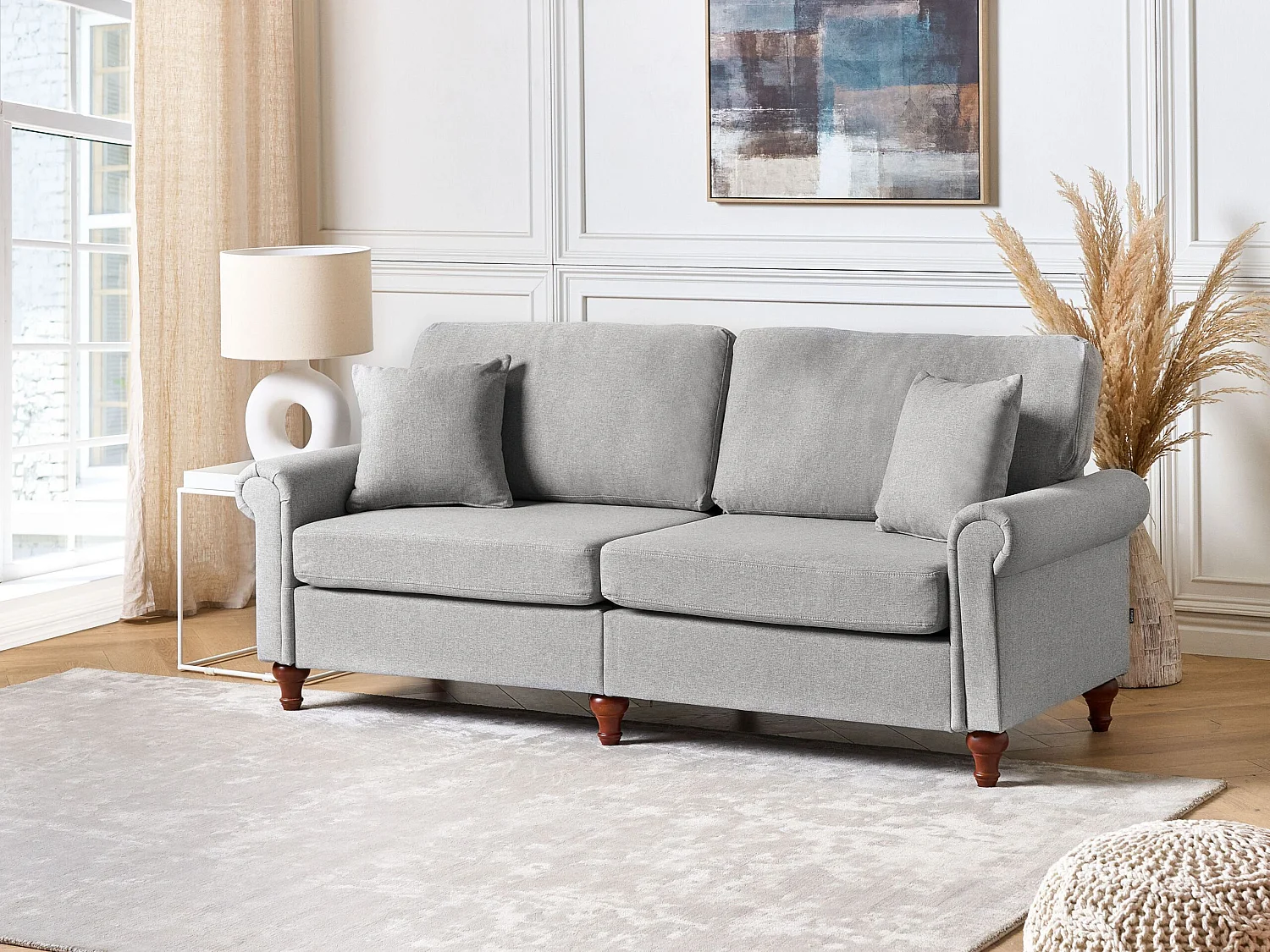 Divano GINNERUP Tessuto Grigio chiaro 3 posti