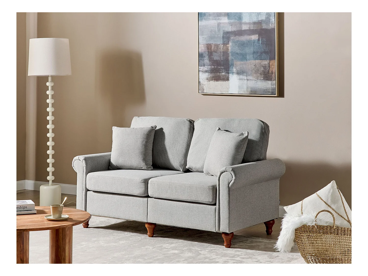 Sofa GINNERUP Stoff Hellgrau 2-Sitzer