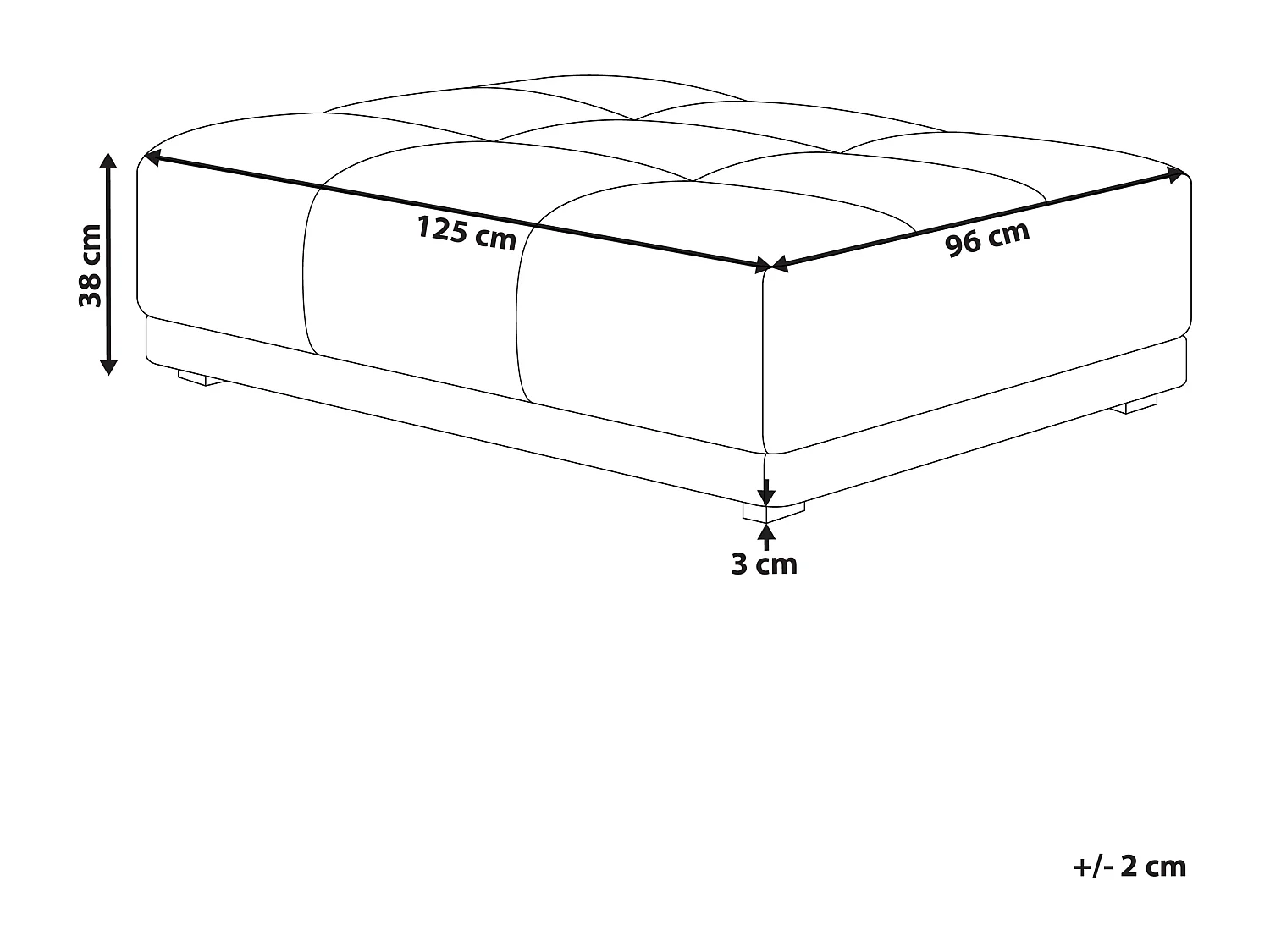Ottomaan TORPO Stof Grijs
