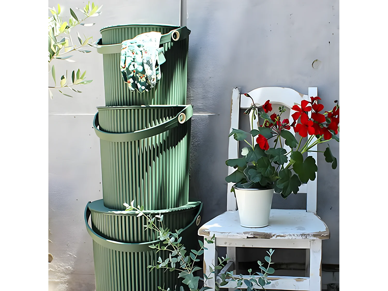 Seau Omni Outil mini 4L Vert  Hachiman