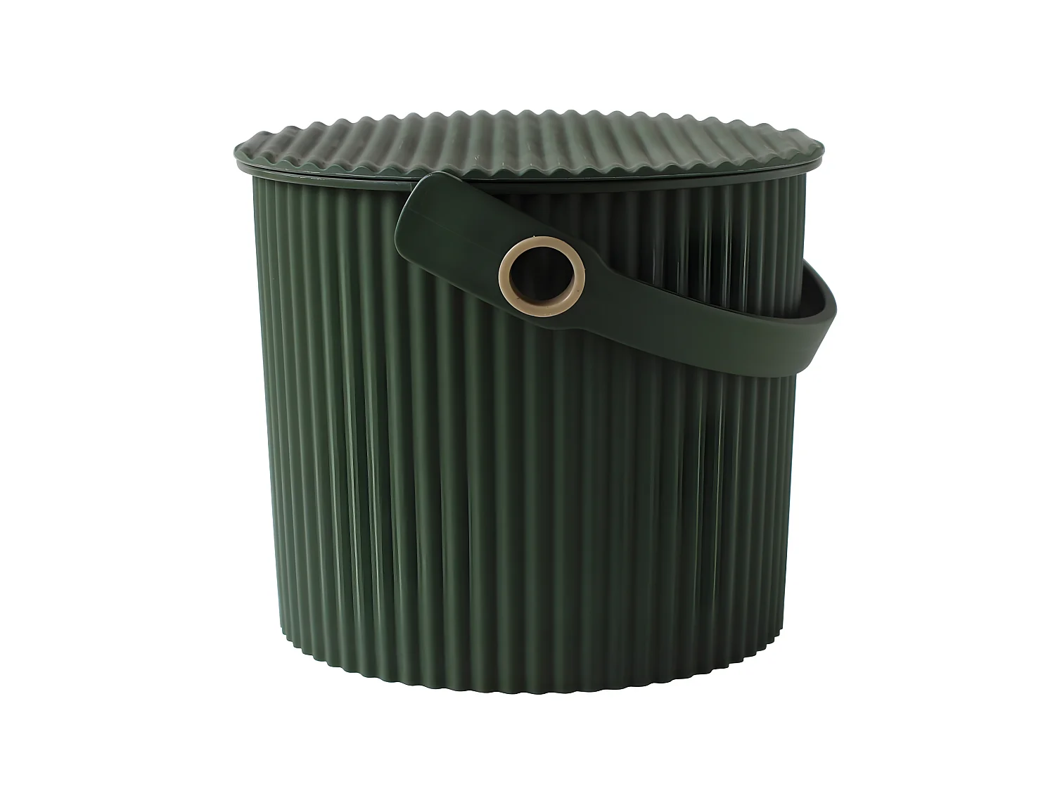 Cubo de almacenamiento verde de 4 litros.