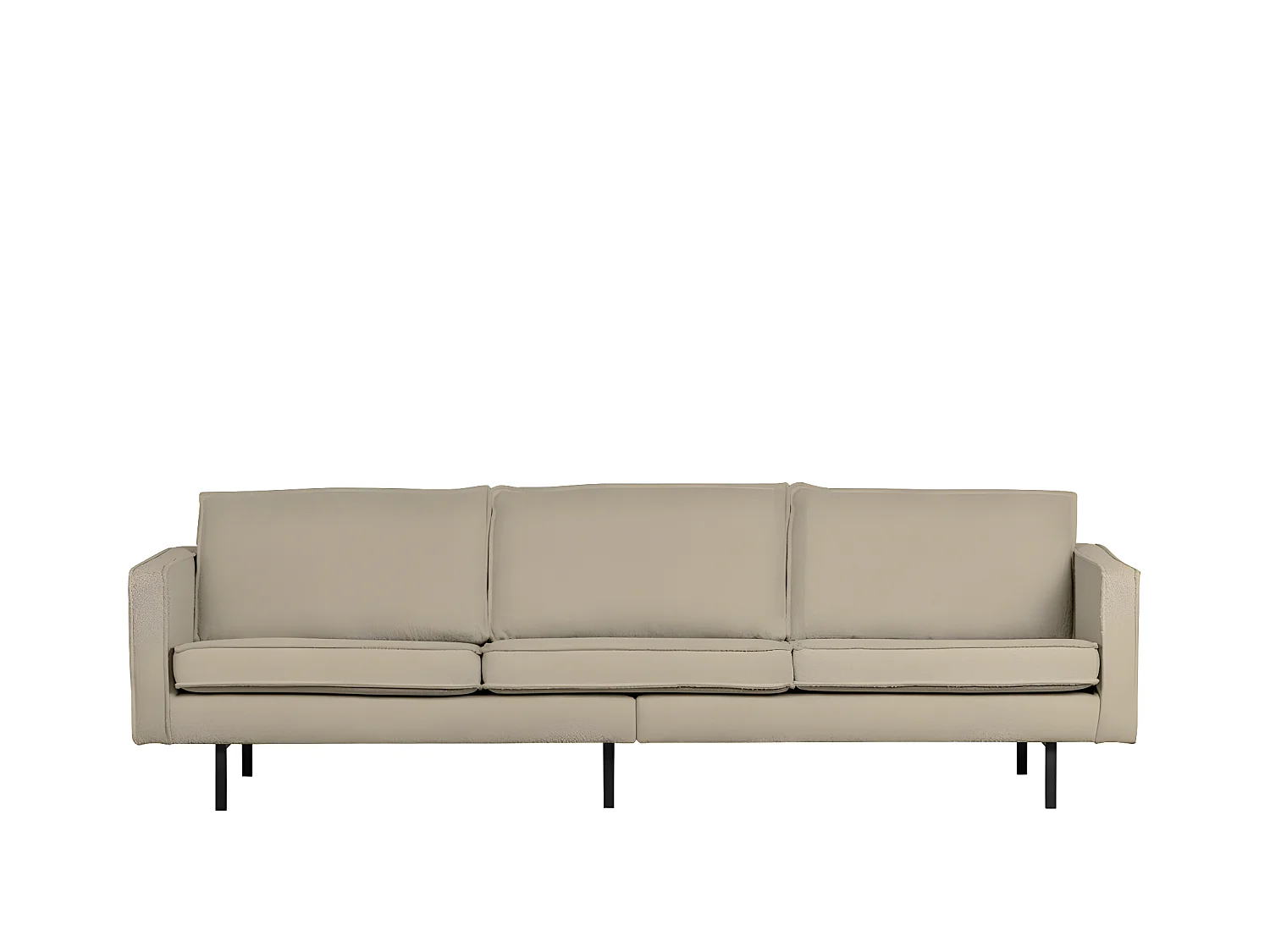 Bronco - Grand canapé 4 places vintage en tissu bouclette L277cm - Beige