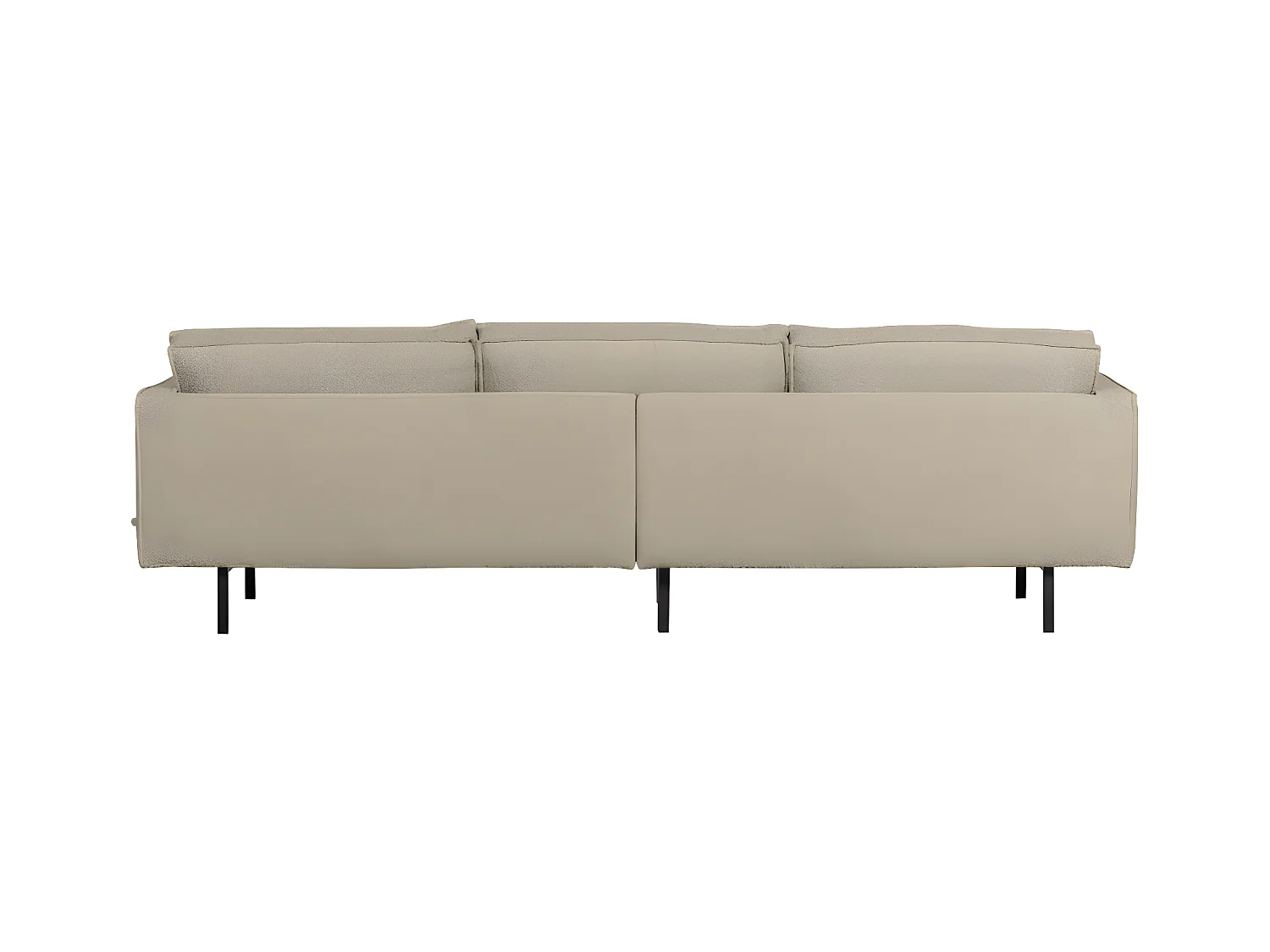Bronco - Grand canapé 4 places vintage en tissu bouclette L277cm - Beige