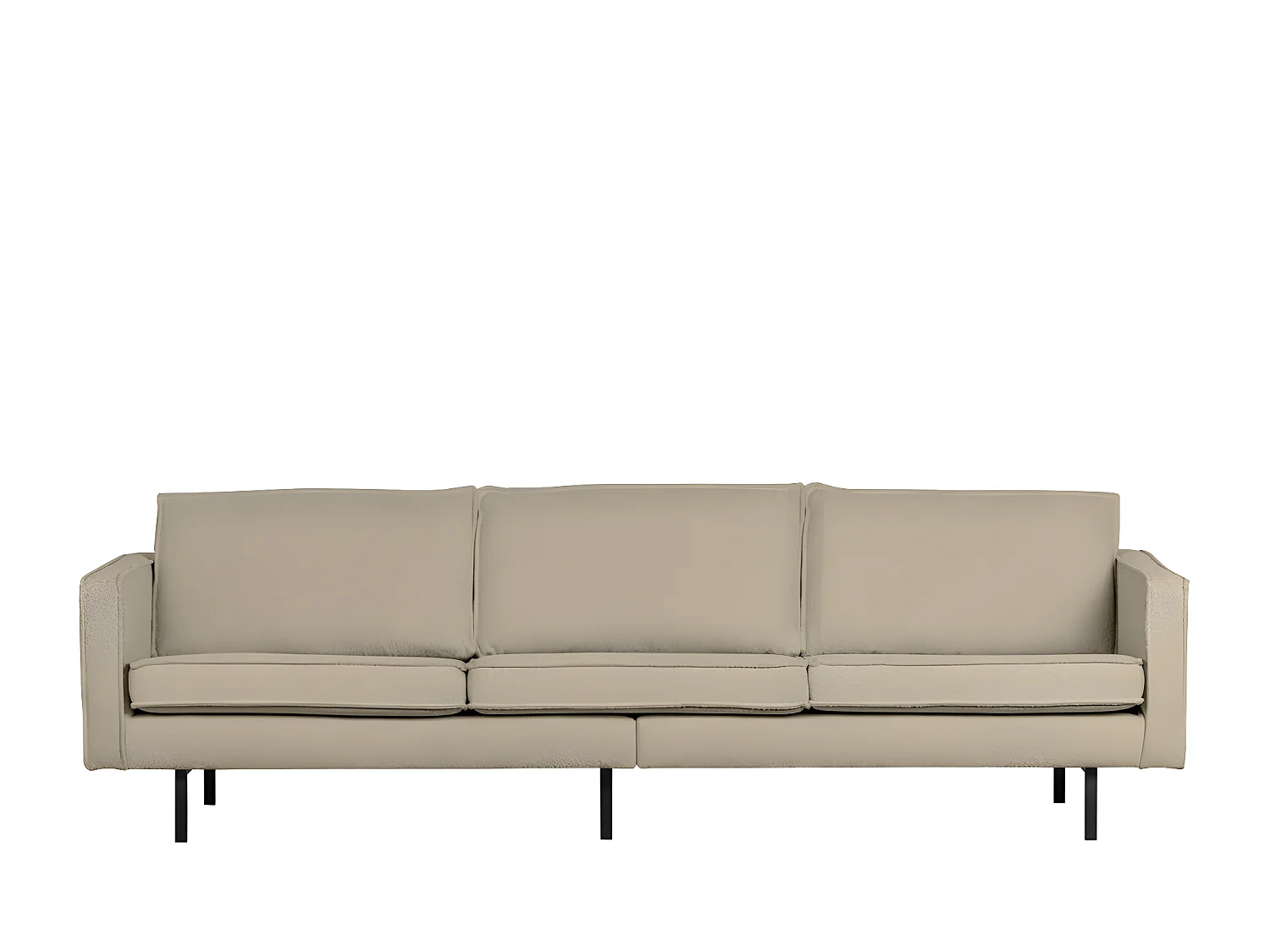 Bronco - Grand canapé 4 places vintage en tissu bouclette L277cm - Beige