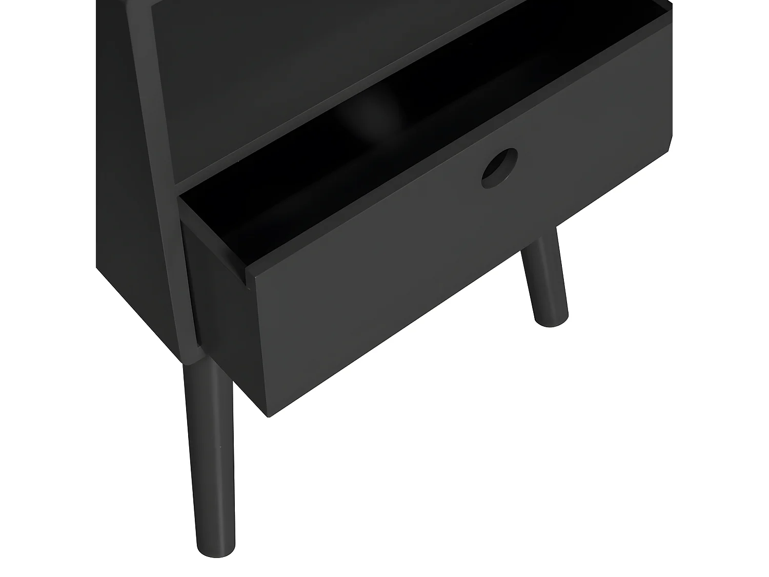 Ozzy - Table de chevet 1 tiroir, 1 niche en bois - Noir