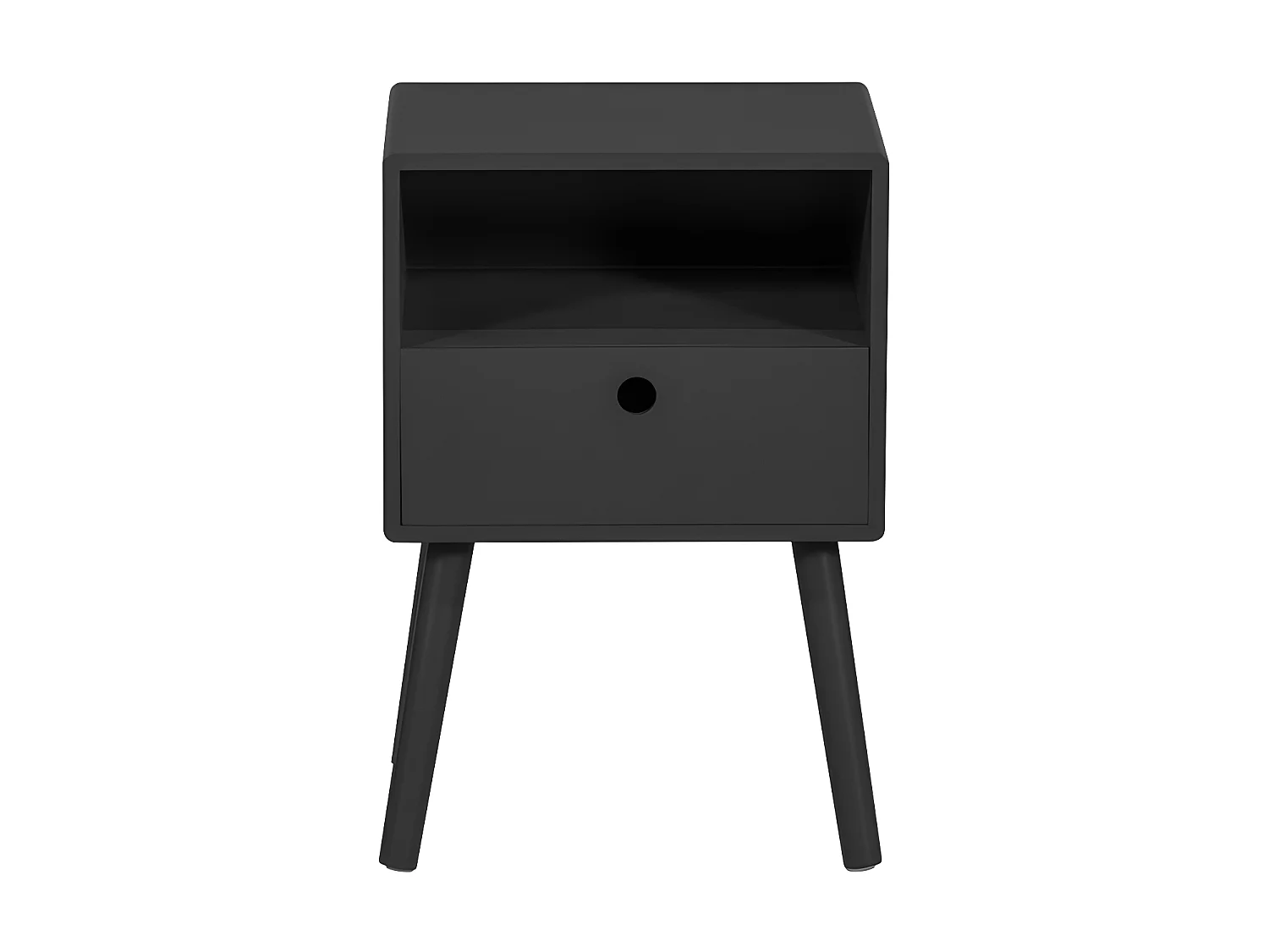 Ozzy - Table de chevet 1 tiroir, 1 niche en bois - Noir