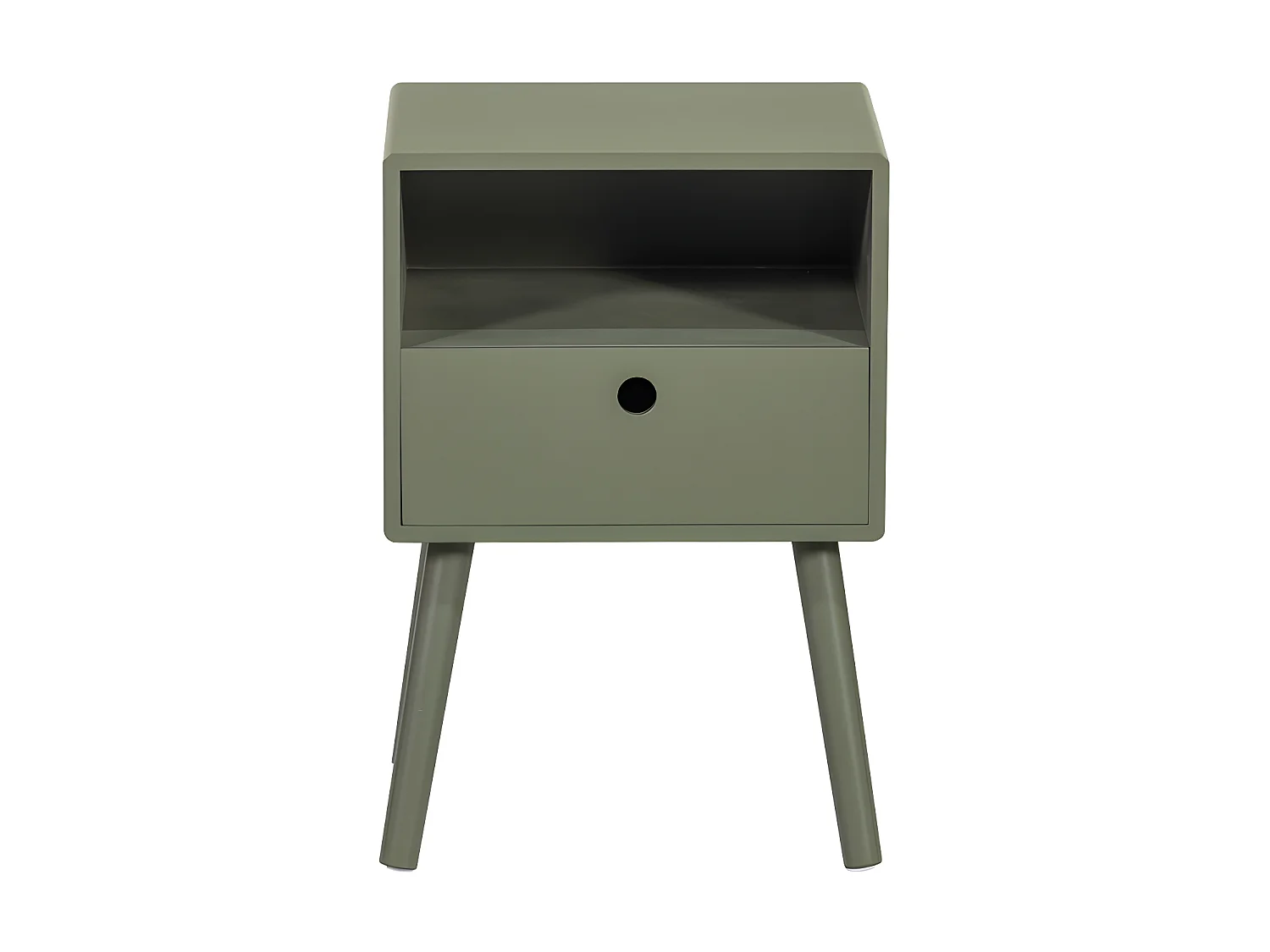Ozzy - Table de chevet 1 tiroir, 1 niche en bois  - Vert kaki