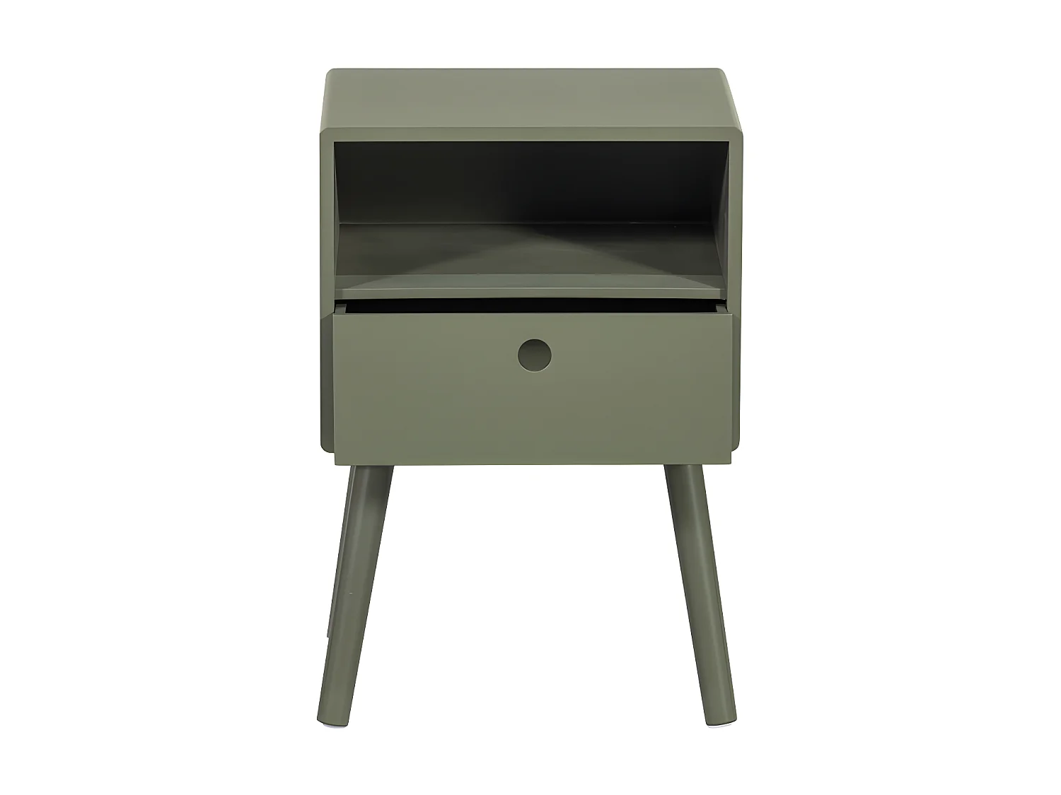 Ozzy - Table de chevet 1 tiroir, 1 niche en bois  - Vert kaki
