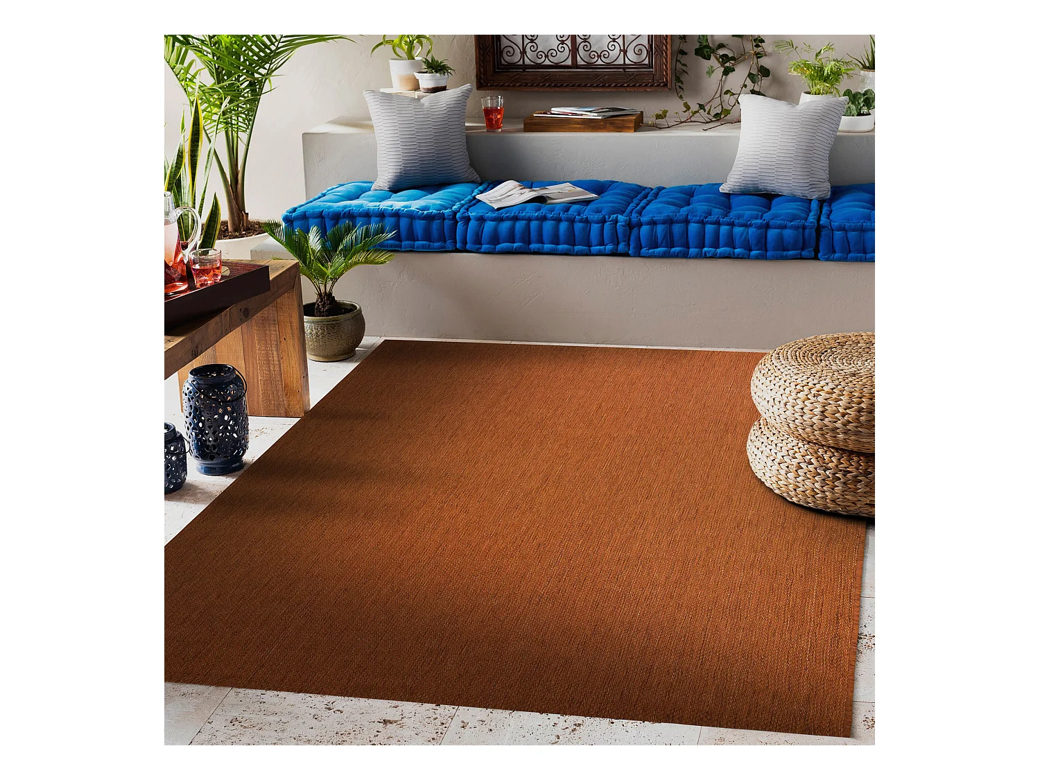Sisal tapijt SISAL FLAT 48663/120 terracotta EFFEN 200x290 cm