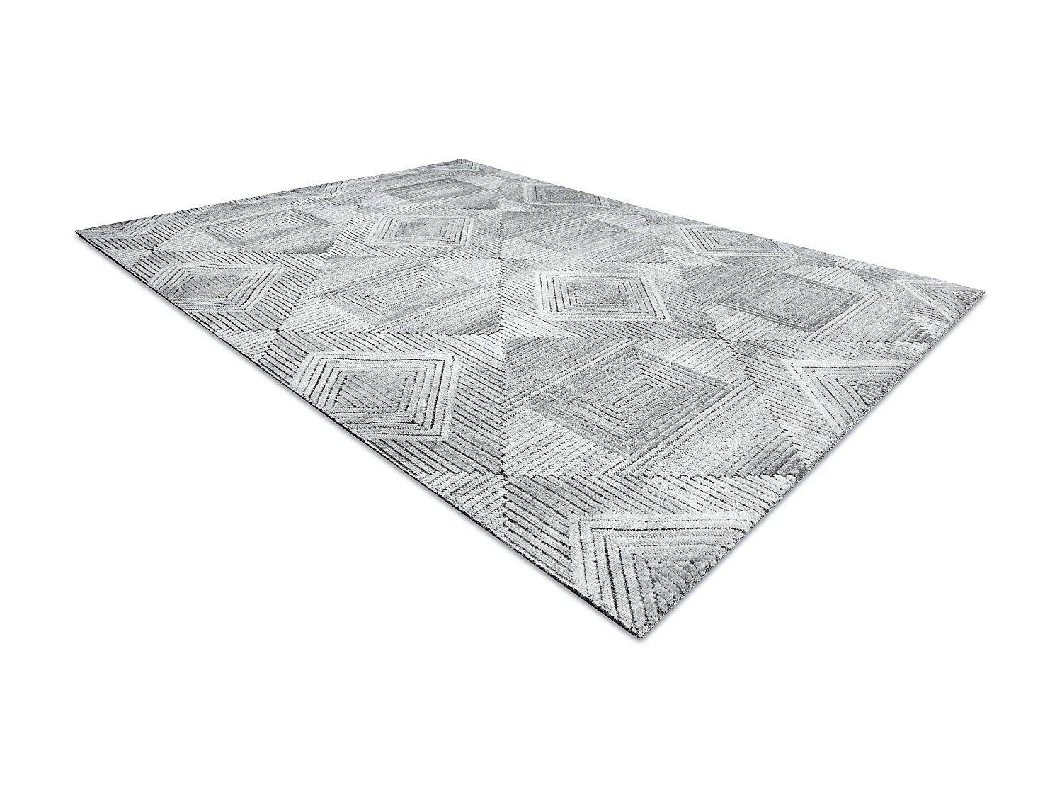 Tapijt Structureel SIERRA G5011 Plat geweven , twee poolhoogte , grijs 120x170 cm