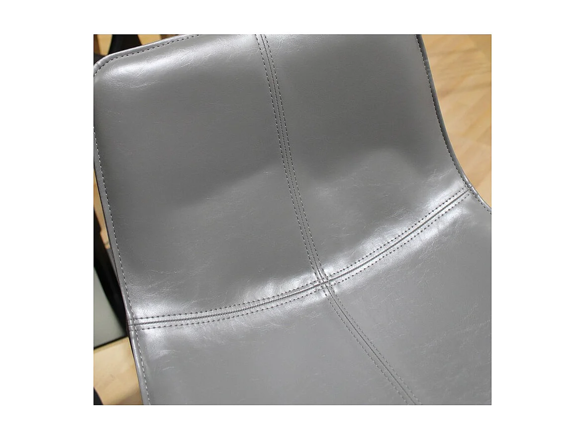 Tabouret de bar 77 cm en simili gris et pieds filaires métal - STEEVE