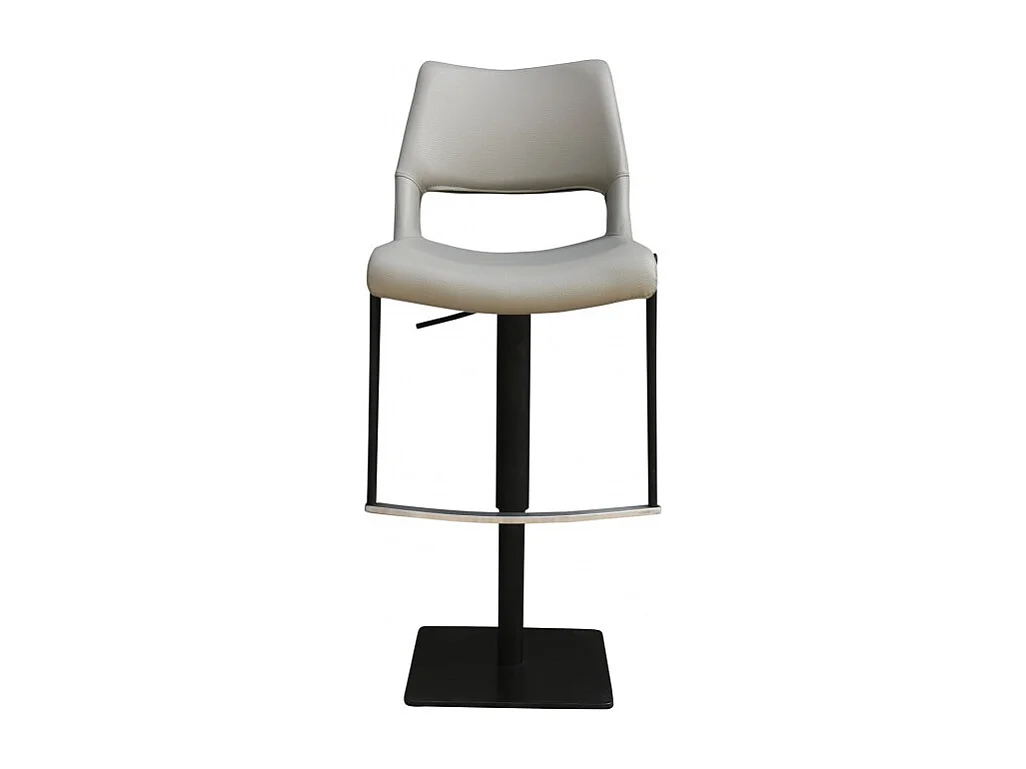 Tabouret de bar en simili gris clair avec repose-pied - YORU