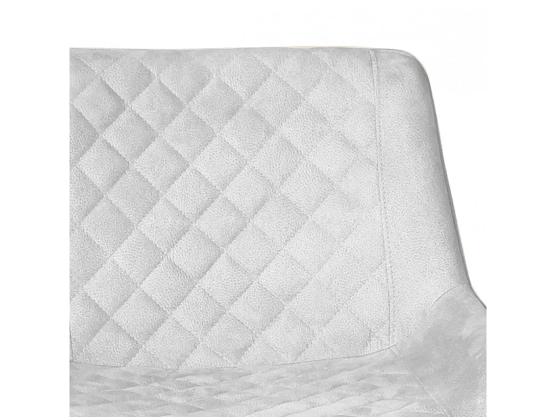 Lot de 2 tabourets tissu gris clair doux avec pieds métal - MANHATTAN