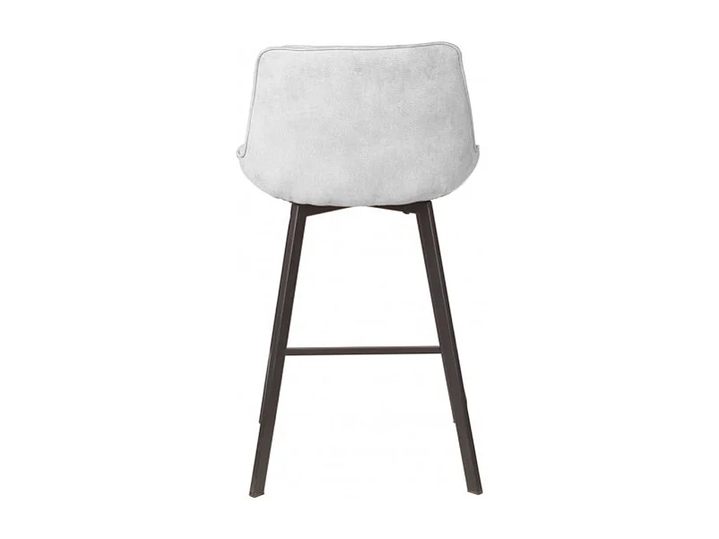 Lot de 2 tabourets tissu gris clair doux avec pieds métal - MANHATTAN