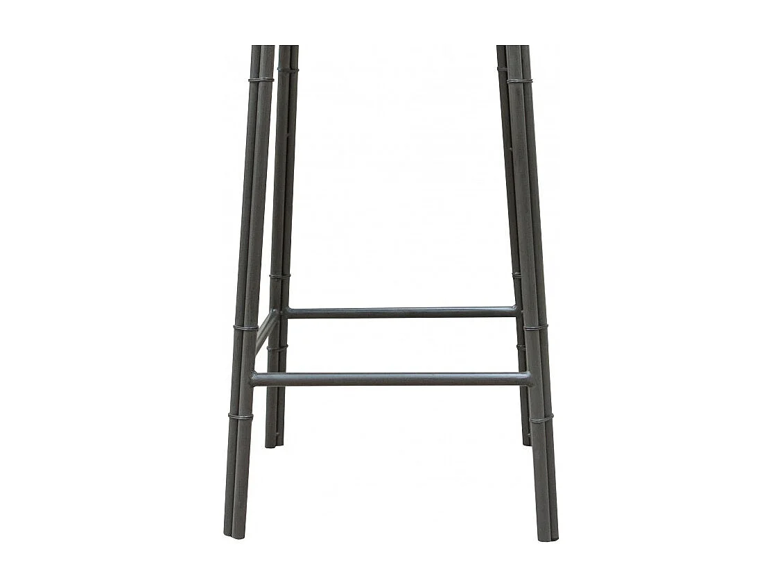 Lot de 2 tabourets de bar 70 cm bois d'acacia et métal - WORKSHOP