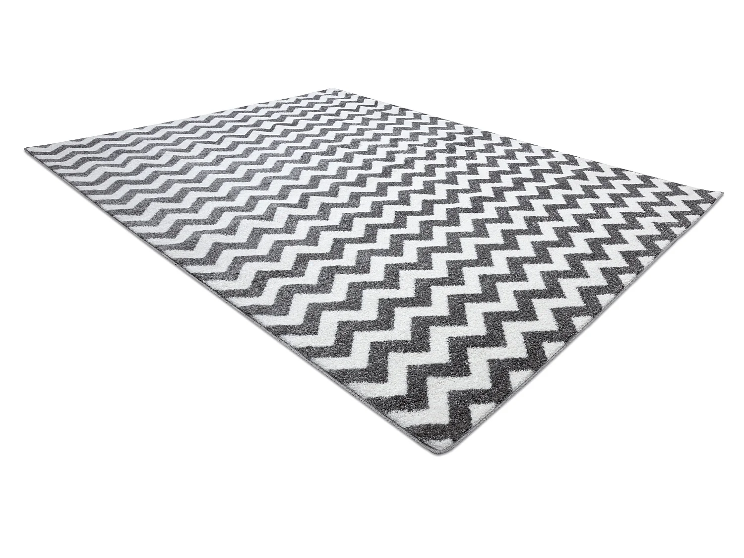 Tapis SKETCH - F561 gris et blanc - Zigzag 140x190 cm