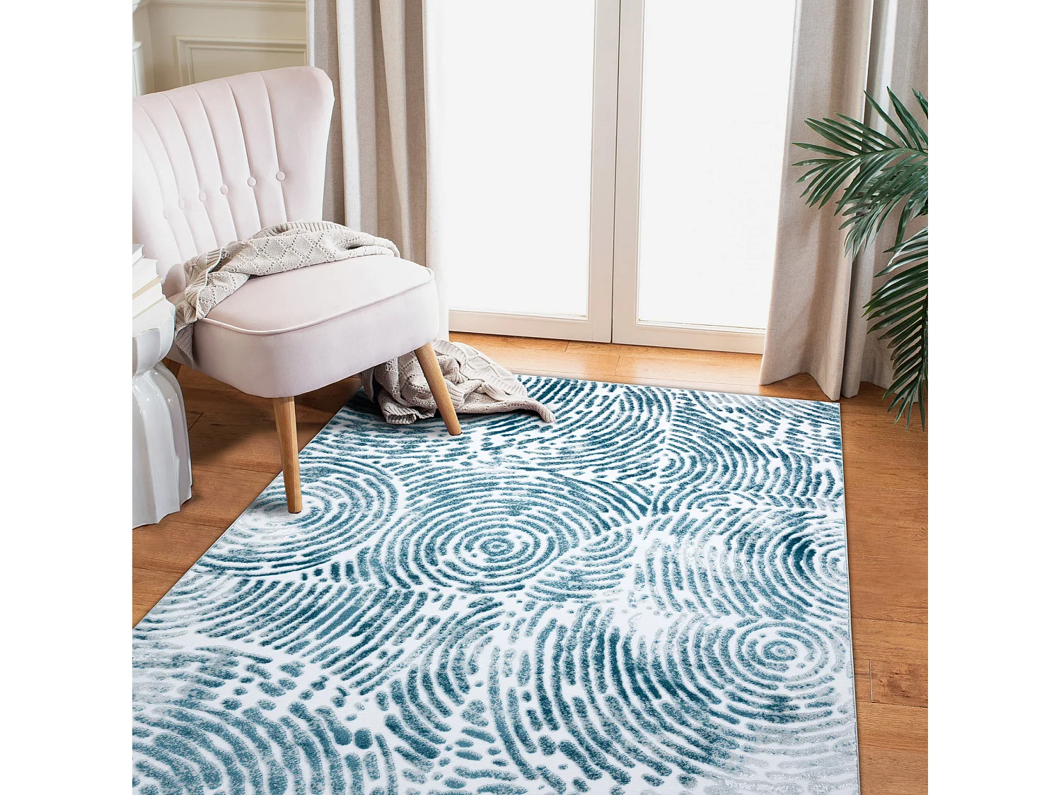 Tapis MEFE moderne 8725 cercles Empreinte digitale - Structural deux n 140x190 cm