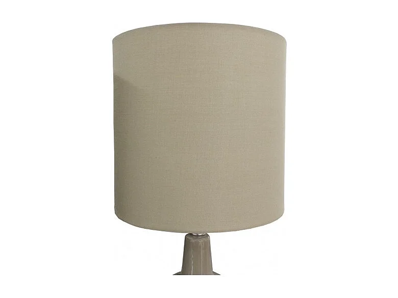 Lampe 49 cm vase céramique laqué et abat-jour taupe - GAïA