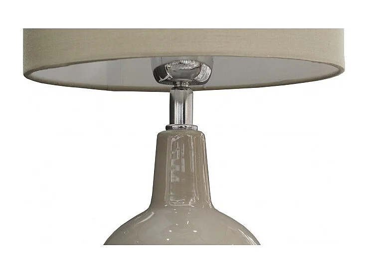 Lampe 49 cm vase céramique laqué et abat-jour taupe - GAïA