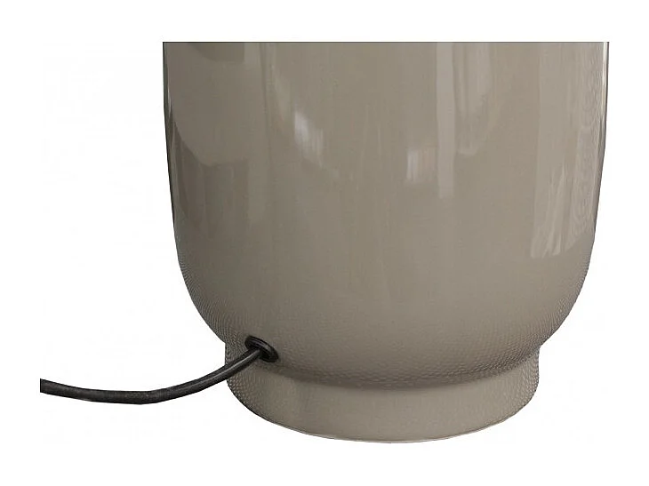 Lampe 49 cm vase céramique laqué et abat-jour taupe - GAïA