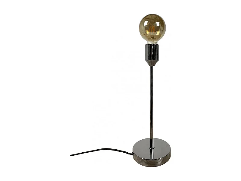Lampe à poser en métal brossé chromé - DAIR 2307